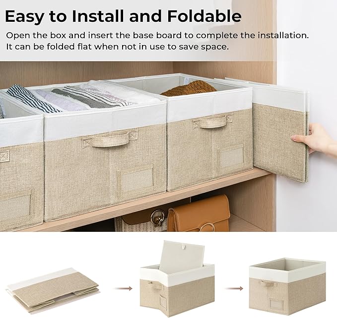 GRANNY SAYS Decorative Storage Baskets for Shelves, Large Fabric Storage Bins, Collapsible Clothing Storage and Organization,