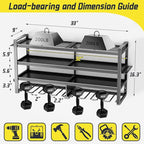 Power Tool Organizer Wall Mount,4 Layers Heavy Duty Storage Rack with 8 Drill Holder, Easy Installation, Tool Organizer Wall 