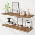 Dreamland 40" Floating Shelves for Wall, 12" Deep Slim Walnut Floating Shelves, Wall-Mounted Shelves for Bedroom, Living Room