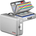 Fireproof Document Box, Hard Case Highly Flame-Resistant Fire Proof Waterproof File Organizer with Lock, Portable Fire Safe f