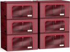 Sorbus Storage Bins with Metal Frame - Stackable & Foldable Clothes Organizer Bags - Oxford Fabric Storage Containers with La