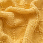 BATTILO HOME Mustard Throw Blanket with Fringe Geometric Bed Gold Yellow Throws Breathable Decorative Large Throw for Couch S