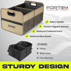 FORTEM Car Trunk Organizer, Collapsible Two Compartment Organizer, Foldable SUV & Truck Storage for Car Accessories for