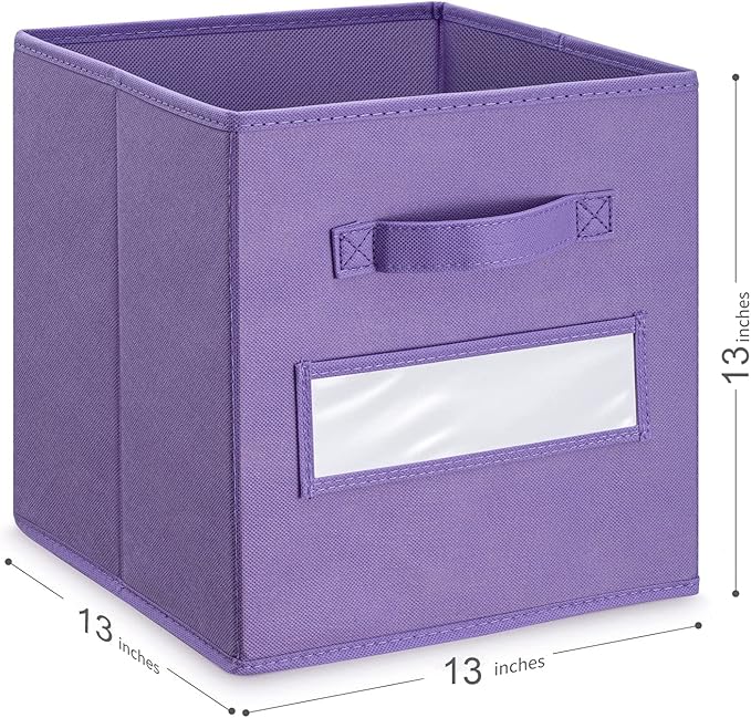 artsdi 13x13x13 storage cube bins(Set of 8) Fabric storage cubes with 8 Labels Window Cards & a Pen, storage cubes 13x13, Col