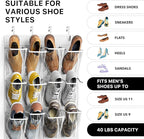 Simple Houseware 24 Pockets Large Clear Pockets Over The Door Hanging Shoe Organizer, White (56" x 22.5")