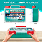General Medi 295 Pieces Professional First Aid Kit - HardCase First Aid Box - Contains Premium Medical Supplies for Travel, H