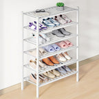 Smiry Bamboo Shoe Rack for Closet, 6 Tier Wooden Stackable Shoe Organizer, Free Standing Shoes Storage Shelf for Entryway, Fr