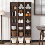 6 Cube Storage Organizer, Narrow Open Shelf Bookcase, Freestanding 6 Tier Low Display Bookshelf for Home Office, Living Room,