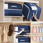 Comforter Storage Bag - 110L Large Capacity Blanket Storage Bags Ultra Space Saving Self Compression Organizer, Washable Comp