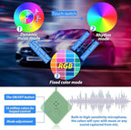 Car Led Strip Lights,Interior Lights,Ambient Lighting Kit With RGB 16 Million Colors Fiber Optics&Music Sync Rhythm,USB Neon Light Accessories for Center Console&Dashboard,Upgraded Version