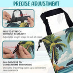 Car Garbage Bag Tropical Beach Palm Trees Drawstring Car Trash Bag Hanging for Back Seat with Adjustable Buckle Canvas Vehicle Trash Can Easy-to-Install