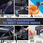 Car Vacuum Portable 4 in 1 Vacuum Cleaner 12000Pa Mini Handheld Vacuum Cordless Rechargeable 120W High Power Vacuum Cleaner &