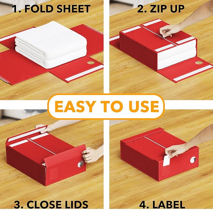 SpaceAid 8 Pack Bed Sheet Organizers and Storage, Foldable Sheet Organizer for Linen Closet, Sheets Set Folder Keeper with Wi