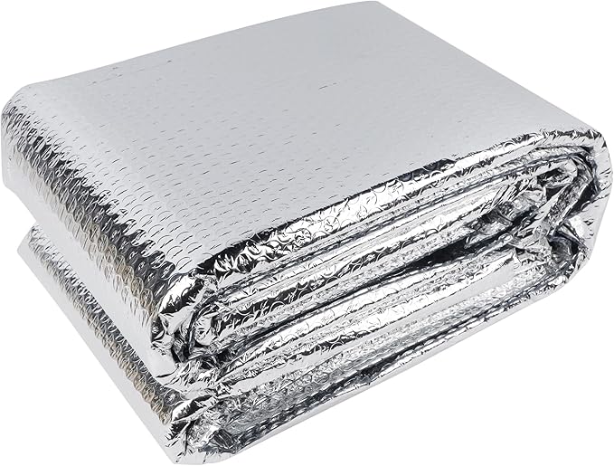 winemana Window Insulation Roll, 24IN x 15FT Reflective Heat Shield Bubble Film, Double-Sided Aluminum Foil Insulation, Weatherproof Garage Door Cover for Windows, RV, Basement, Winter & Summer