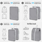 6 Set Compression Packing Cubes, Suitcase Organizer, Lightweight Travel Essentials, Compression Bags For Travel Accessories L