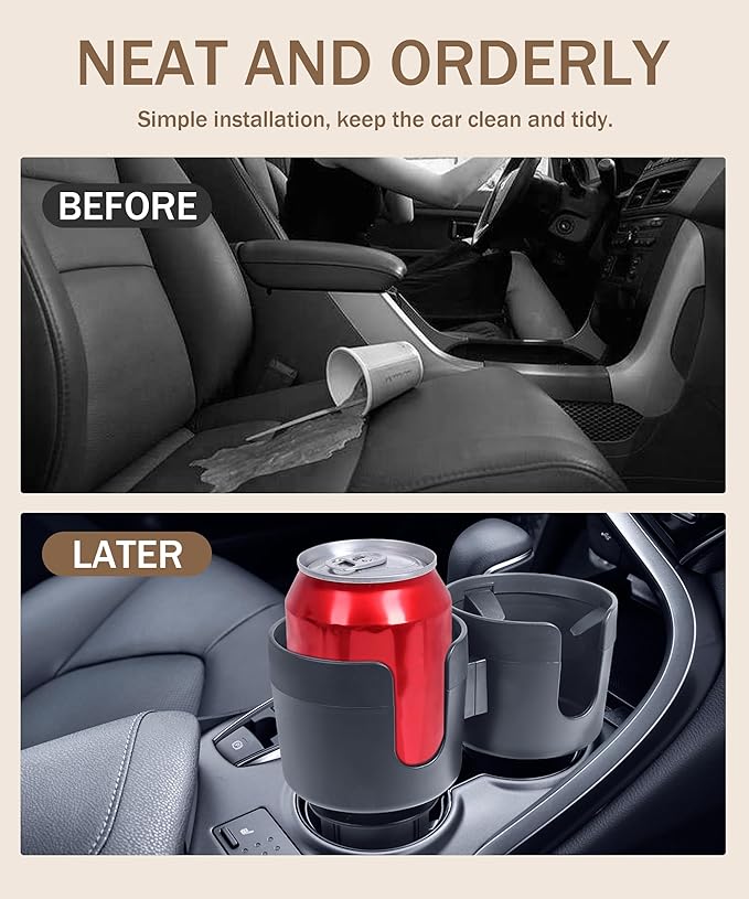 bylikeho 2-in-1 Cup Holder Expander,Multifunctional Car Cup Holder Expander Adapter for Car with Expandable Insert, Fits Yeti
