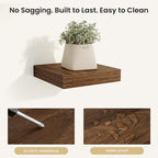 Fun Memories Rustic Wood Floating Shelves for Wall, Space-Saving Wall Mounted Shelves for Bathroom, Bedroom, Living Room and 