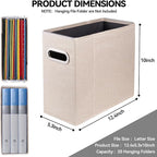 4 Packs Letter Size File Organizer, File Folders Organizer, Fabric Storage Box, Collapsible Paper Organizer with Metal Handle