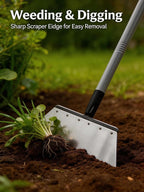 Multifunctional Garden Flat Shovel，57" Heavy Duty Stainless Steel Cleaning Tool with Adjustable Handle for Weeding, Lawn Edging, Snow/Ice Removal & Digging, Durable Outdoor Spade & Scraper