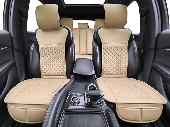 Elantrip Car Seat Cover Full Set Leather Car Seat Protector Universal fit for Most Cars SUVs and Trucks Water Proof Front and