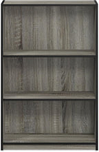 Furinno Jaya Book Shelf, 3-Tier Bookshelf, Bookcase with Adjustable Shelves, 9.5 x 24.5 x 40.3, for Living Room, Bedroom, Hom