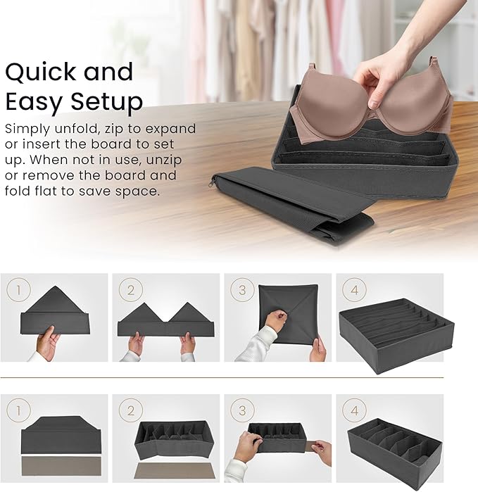 Reli. Sock Organizer (14 Pack) | 132 Cell Underwear Organizer | Drawer Dividers for Underwear, Sock, Tie, Bras, Clothing, Bab