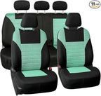 FH Group Automotive Car Seat Covers Full Set Premium 3D Air Mesh Front Seat Covers, Airbag Compatible & Split Bench Cover Uni