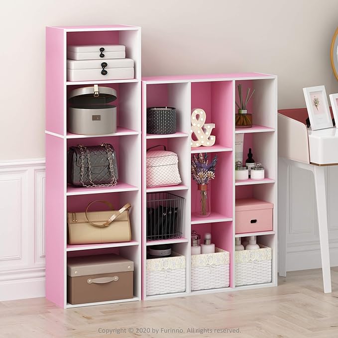 Furinno LUDER Book Shelf, 11-Cube Bookshelf, Reversible Bookcase, 9.4 x 29.1 x 41.7, Easy Assembly, for Living Room, Bedroom,