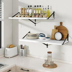 Floating Shelves, 12 Inch Deep Rustic Wood Wall Storage, 16W x 12D Wall Shelves Set of 2, Heavy Duty Metal Brackets, Large In