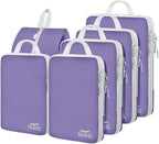 6 Set Compression Packing Cubes, Suitcase Organizer, Lightweight Travel Essentials, Compression Bags For Travel Accessories L