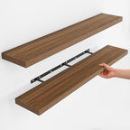 Fun Memories Rustic Wood Floating Shelves for Wall, Space-Saving Wall Mounted Shelves for Bathroom, Bedroom, Living Room and 