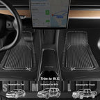 CAR PASS Heavy Duty Rubber Floor Mats for Car, Waterproof Deep Dish Car Mats Two Front, Universal Trim to Fit for SUV Truck Sedans Vans, All Weather Automotive Floor Mats 2pcs, Solid Black