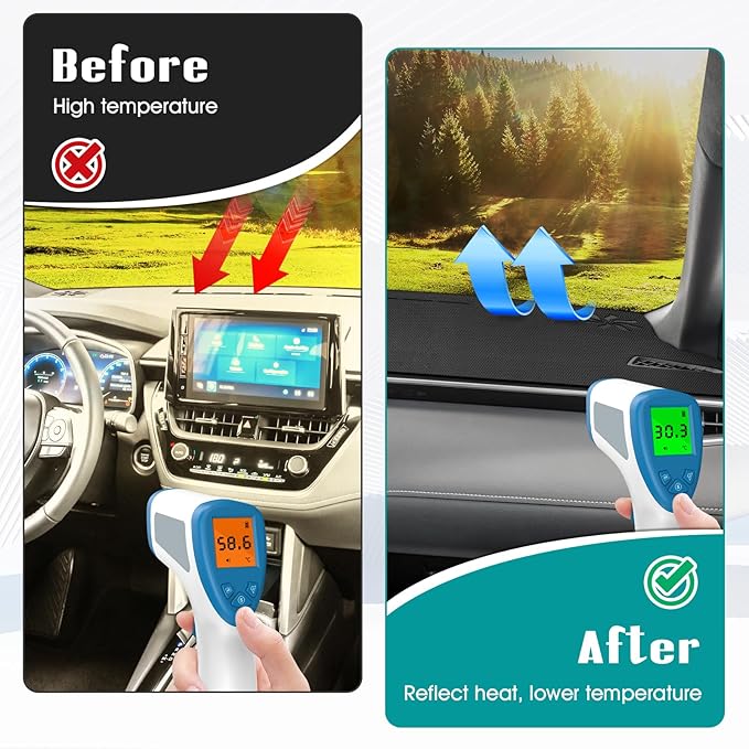 FIILINES Dash Cover for 2022-2026 Toyota Corolla Cross, Dashboard Mat Accessories Dash Cover Sunshade Nonslip Mesh Protector 