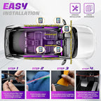 Acrylic Interior Car LED Strip Lights, Dreamcolor 18-in-1 Car Ambient Lighting Kit, with APP Control, 622 LED Fiber Optic Strip Lights for Cars, Supports Neon Sync with Music DIY Mode.