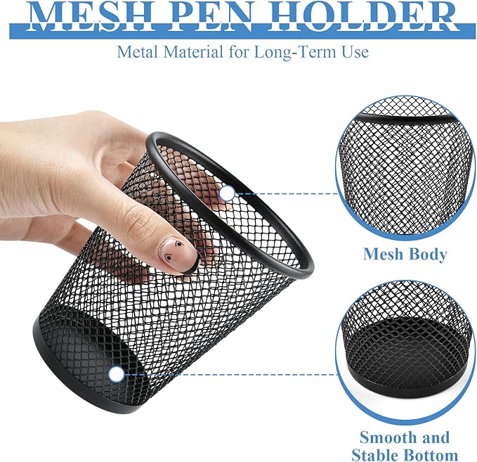 6 Sets Pegboard Cups with Ring, Metal Pegboard Bin with Hooks, Black Multipurpose Pegboard Organizer Accessories Pencil Holde