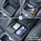 JKCOVER 2PCS Center Console Hidden Box Organizer Tray Compatible with 2024 2025 2026 Toyota Tacoma Accessories Armrest Secret Compartment And Armrest Tray Organizer