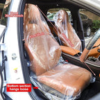 Tallew 250 Pcs Disposable Car Seat Covers Clear Plastic Car Seat Covers Protector Includes Wheel Covers, Gear Selector Covers
