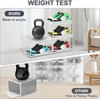 14 Pack Clear Shoe Boxes Size 12 Shoe Storage Organizer for Closet Stackable Shoes Rack Handbag Organizer Plastic Sneaker Sto