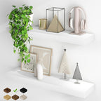 Fun Memories Floating Shelves for Wall, 32Inch Floating Shelves Set of 2, Hanging Shelf with Invisible Brackets, Wood Shelves