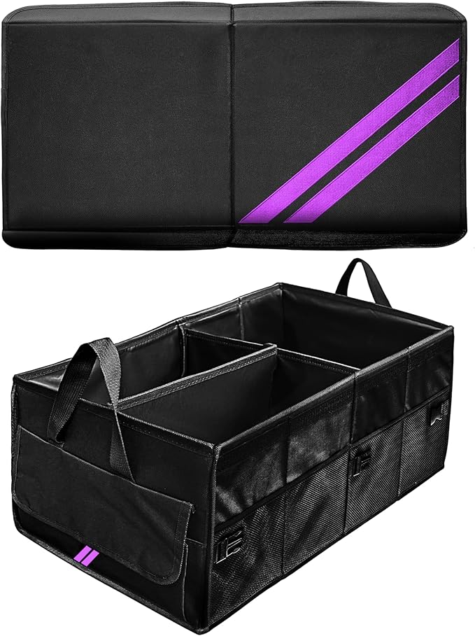 YOSRTER for Dodge Charger Durango Challenger Ram Car Trunk Organizer Collapsible Storage Box with Handle Foldable Lid Non