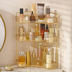 Aveniee Corner Bathroom Counter Organizer, Bathroom Countertop Shelf Makeup Organizer for Vanity Perfume Tray for Corner Stor