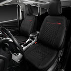 CAR PASS Quilting Leather Seat Cover Two Front Seats Only, Universal Fit Automotive Front Seat Covers Waterproof Deluxe PU Pr