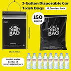 150 Bags Tidyphil Hanging Car Trash Bags Disposable, Leak-proof, Odor Seal. 2 Gallon Car Garbage Bags. Alternative to Car Trash Can, Easy Stick-On Car Garbage Can for Car,SUV,Truck, Vehicle, Stroller.