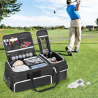 DSLEAF 2 Layer Golf Trunk Organizer with Bottom Shoe Space, Golf Car Locker for Men & Women, Holds 2-3 Shoes, Balls, Tees,