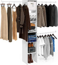 Furinno FANO Closet Organizers and Storage, Closet Storage Organizer with 3 Hanging Bars, Wardrobe Closet Shelf Towers, for W