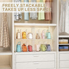 Sonyabecca Purse Storage Organizer for Closet : Adjustable 3-Pack Dividers Handbag Organizer - Stackable Wire Handbags Storag