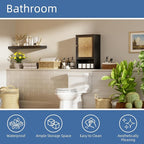 HITNET Wall Cabinet, Rattan Medicine Cabinet Over the Toilet with Adjustable Shelf, Space Saving Bathroom Hanging Storage for