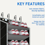 Heavy-Duty, Over The Door Shoe Organizer, Extra Large 10 Tiers, Over Door Shoe Organizer, Coated Hooks Grip Firmly Without Sc