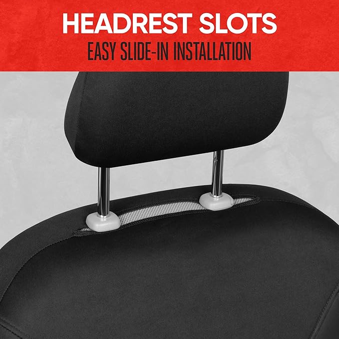 Motor Trend (2) Car Seat Covers for Front Seats with (2) Trimmable Car Floor Mats – Universal Fit Auto Accessories for Cars, 