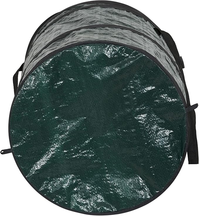 Household Essentials Pop Up Hamper, Pop Up Camping Trash Can, Great for Outdoor or Indoor Use, Portable and Collapsible with Zippered Top, Green